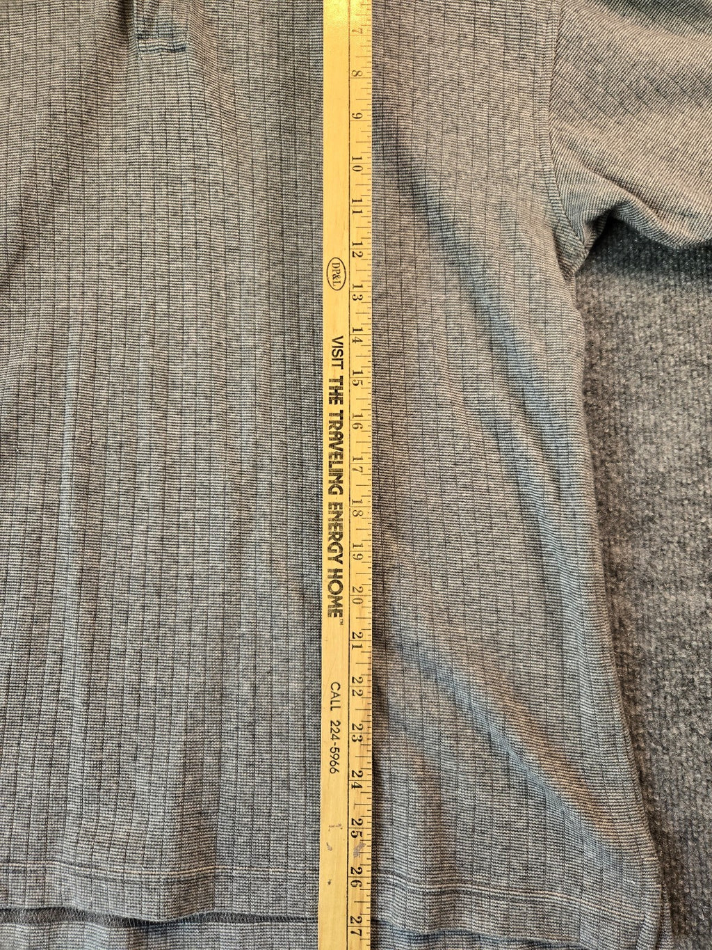 Vintage River Trader Knit Polo Shirt Mens Large L Gray Micro Stripe Cotton 80s
