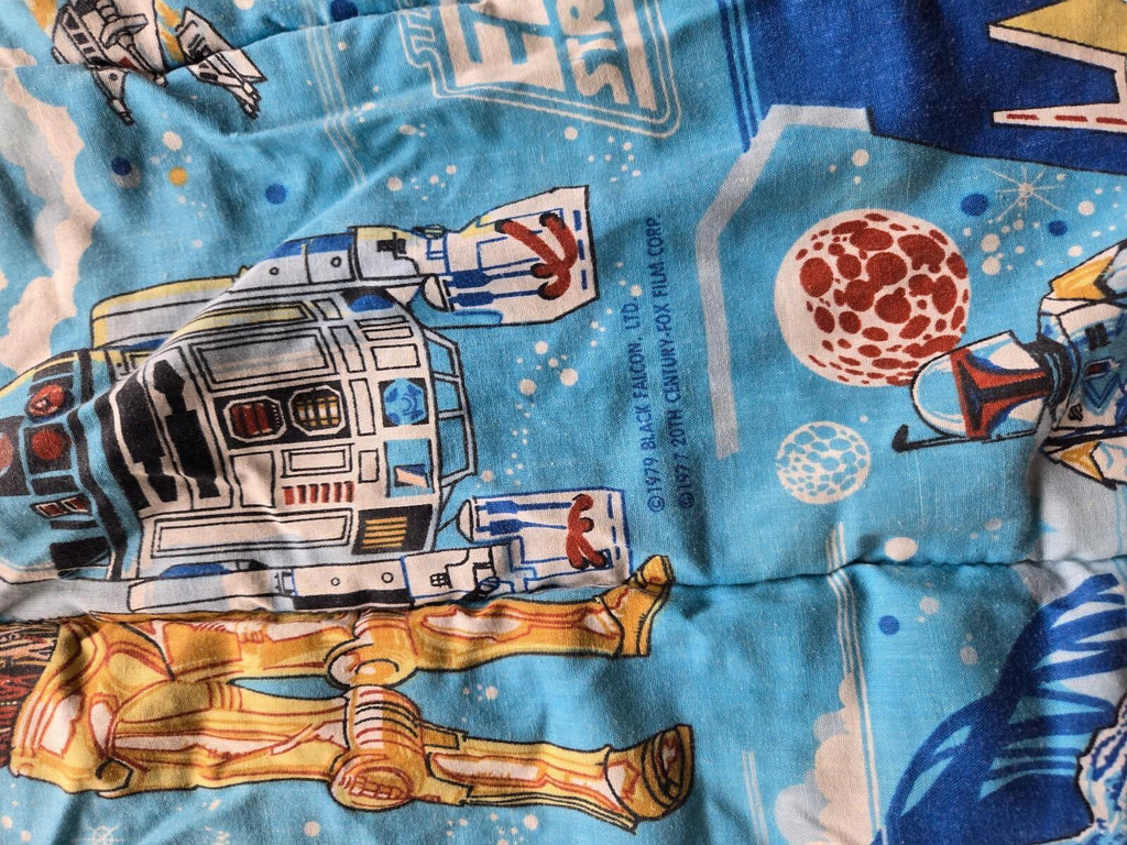 Vintage 1980 Star Wars Empire Strikes Back Sleeping Bag Boba Fett R2-D2 Black