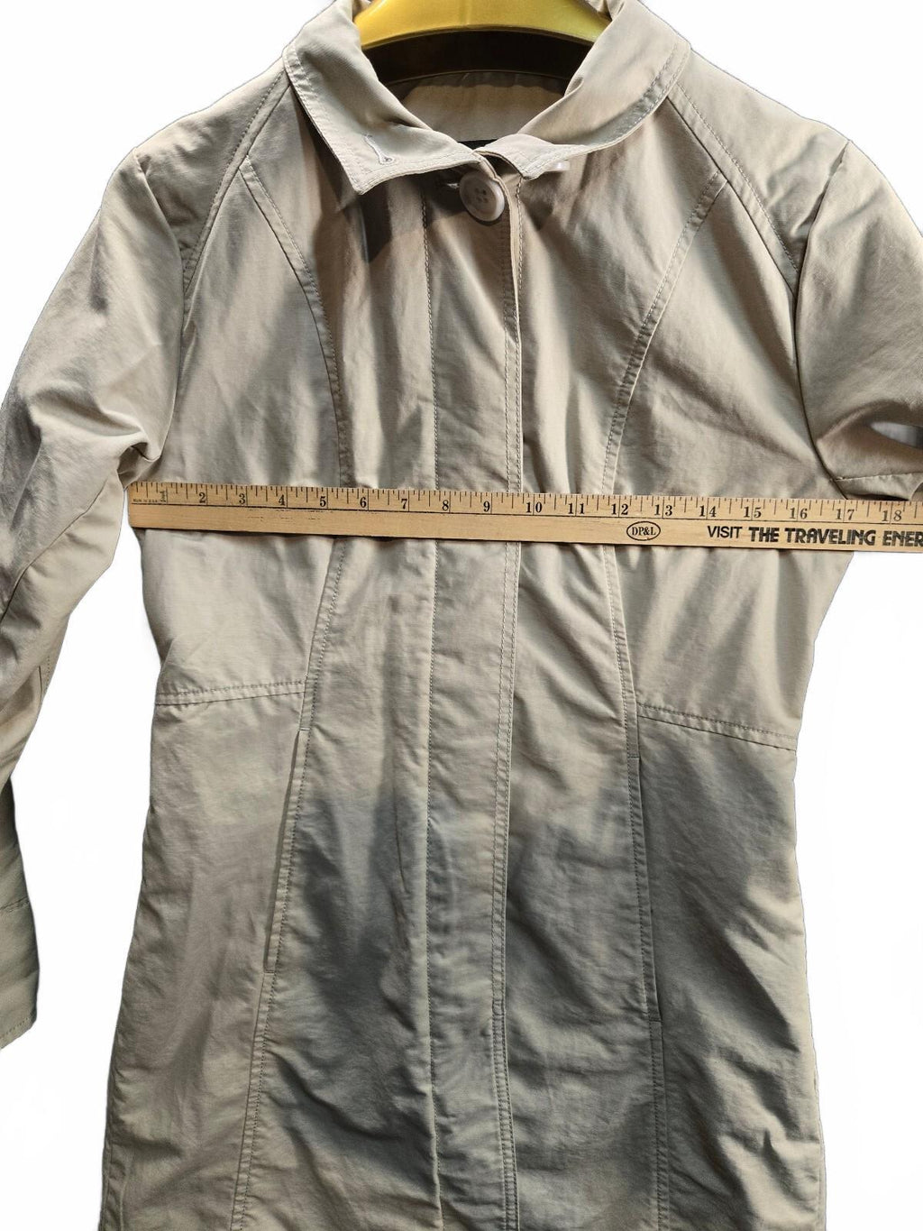 Eddie Bauer Women's Tan Trench Coat Mac Jacket Light Tan Size XS Cotton Blend