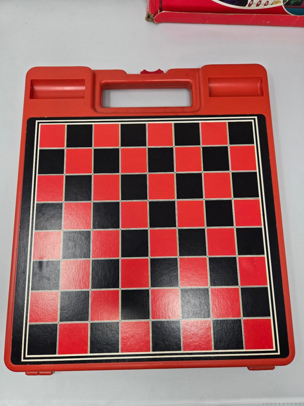 Vintage Pressman Take-Along Checkers & Chinese Checkers 2-in-1 Game Travel Red