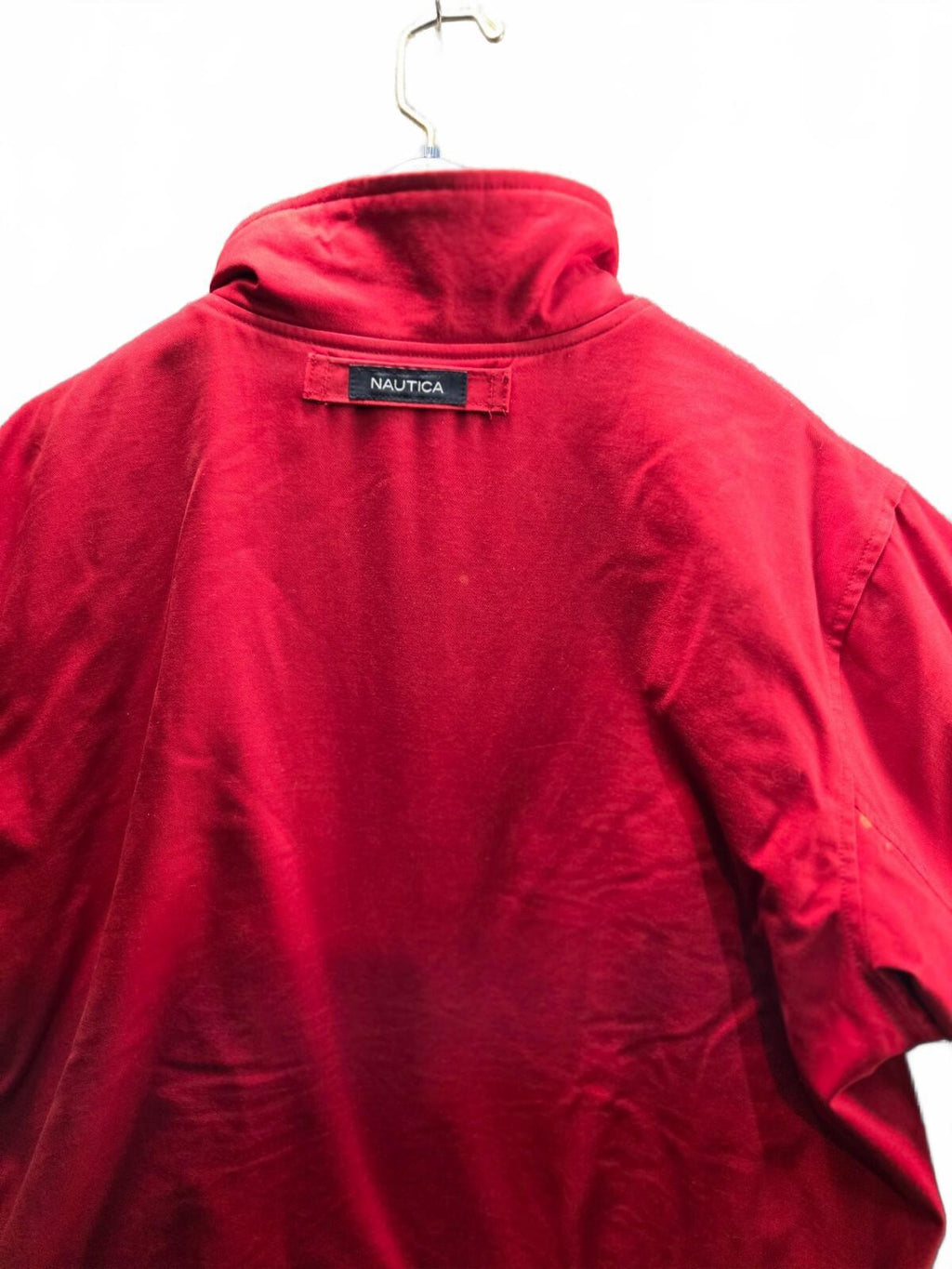 Nautica Red Full-Zip Casual Jacket with Stand Collar