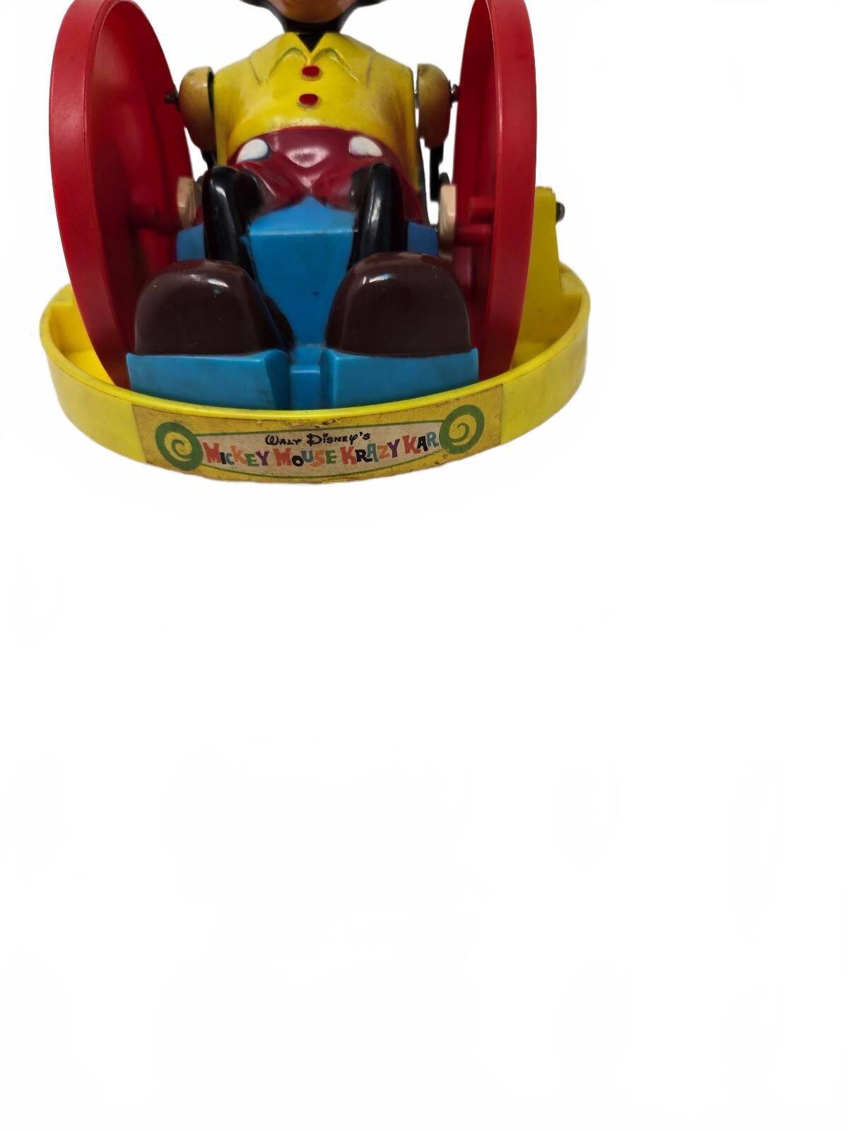 Vintage 1960s Louis Marx & Co Mickey Mouse Krazy Kar Battery- Operated Toy