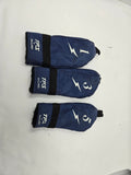 Vintage TPS by PowerBilt Golf Headcovers Lot 1 3 5 Navy Blue Nylon Wood Covers
