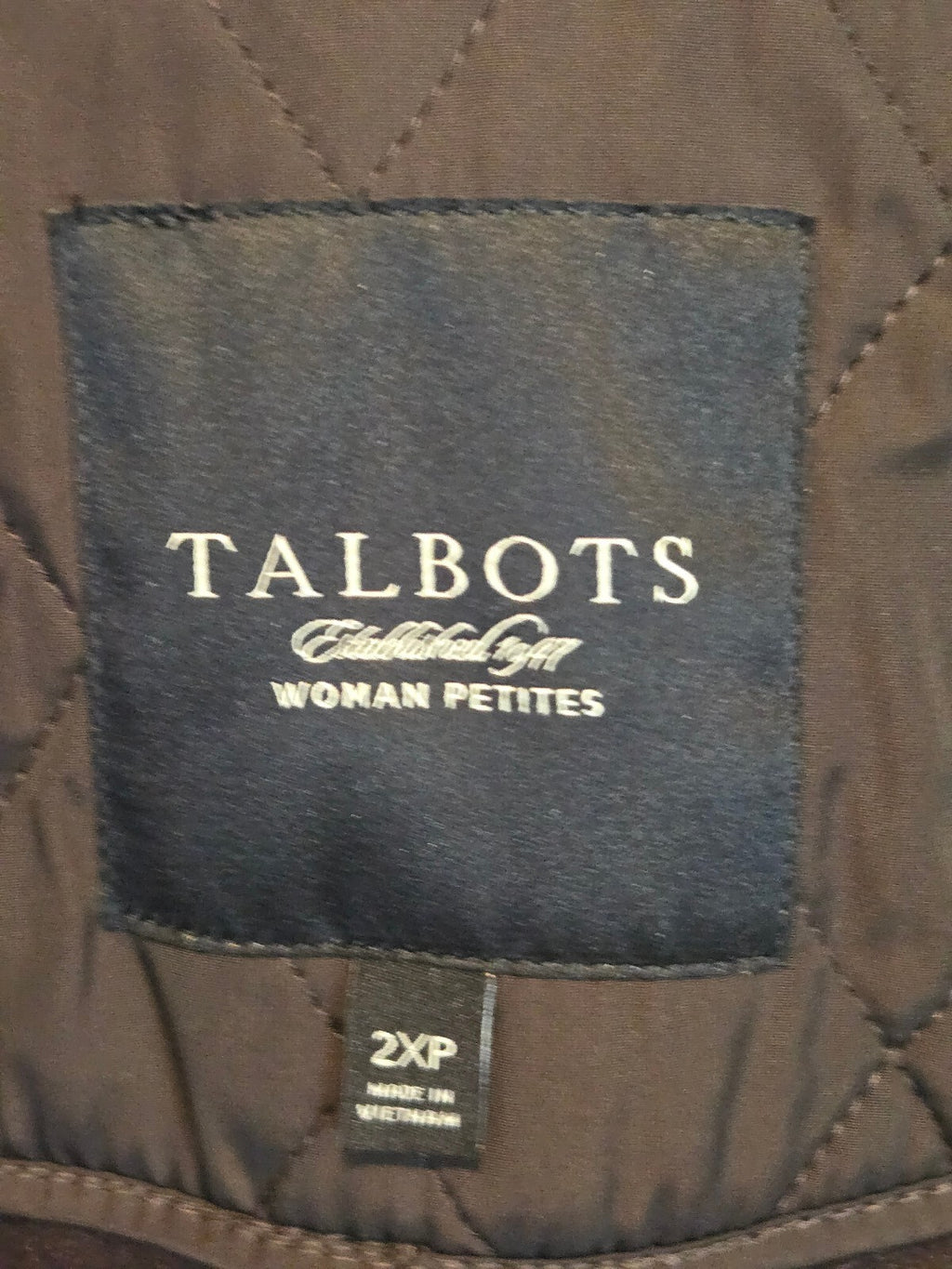 Talbots Quilted Utility Field Jacket Brown Gold Snaps Plus Size 2XP