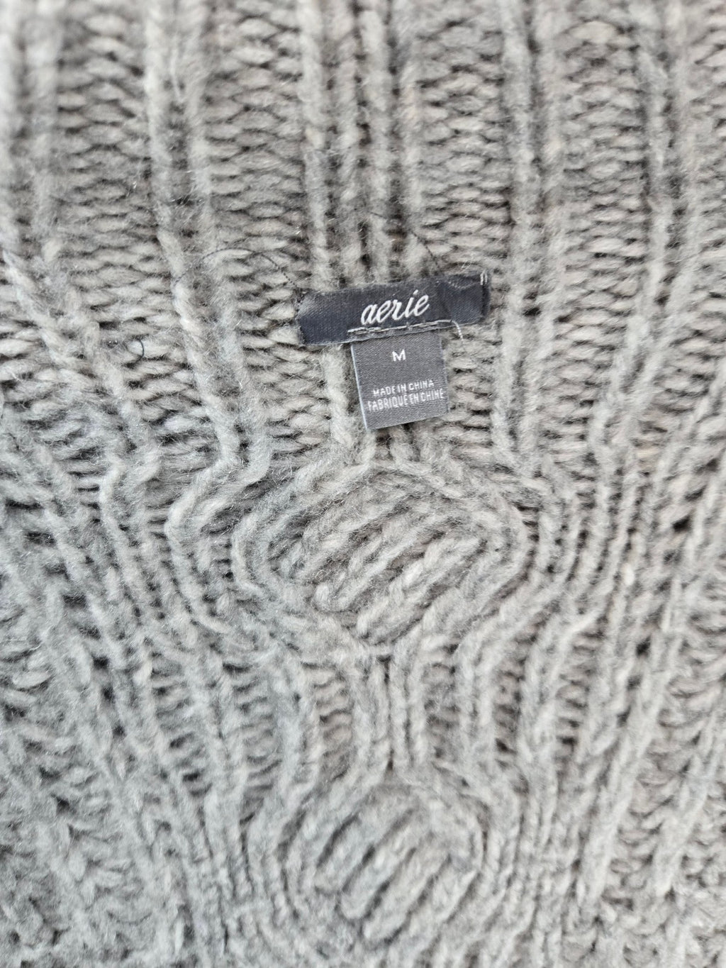 Gray Knit Turtleneck Sweater, Medium