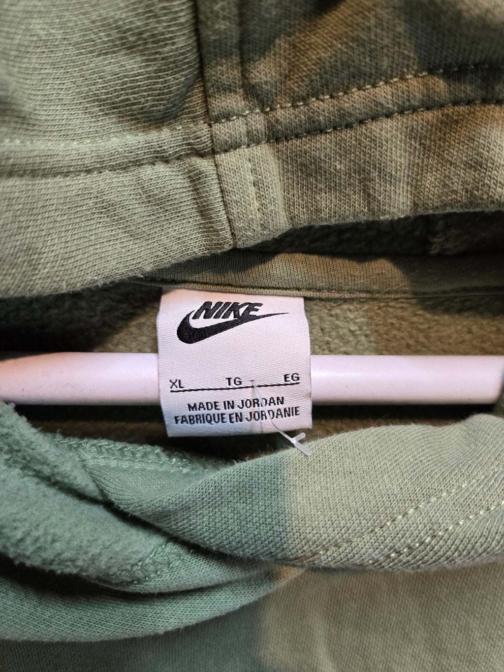 Nike Big Kids Club Fleece Pullover Hoodie Sage Green White Logo Sz Youth XL