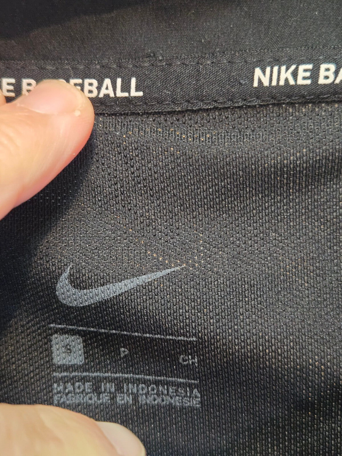 Nike Baseball Dri-Fit 3/4 Sleeve Hot Jacket V-Neck Pullover Black Size Small