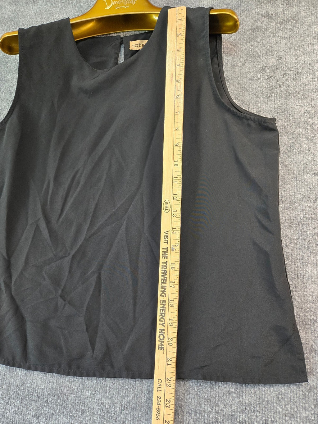 Notations Black Sleeveless Polyester Top Size Large