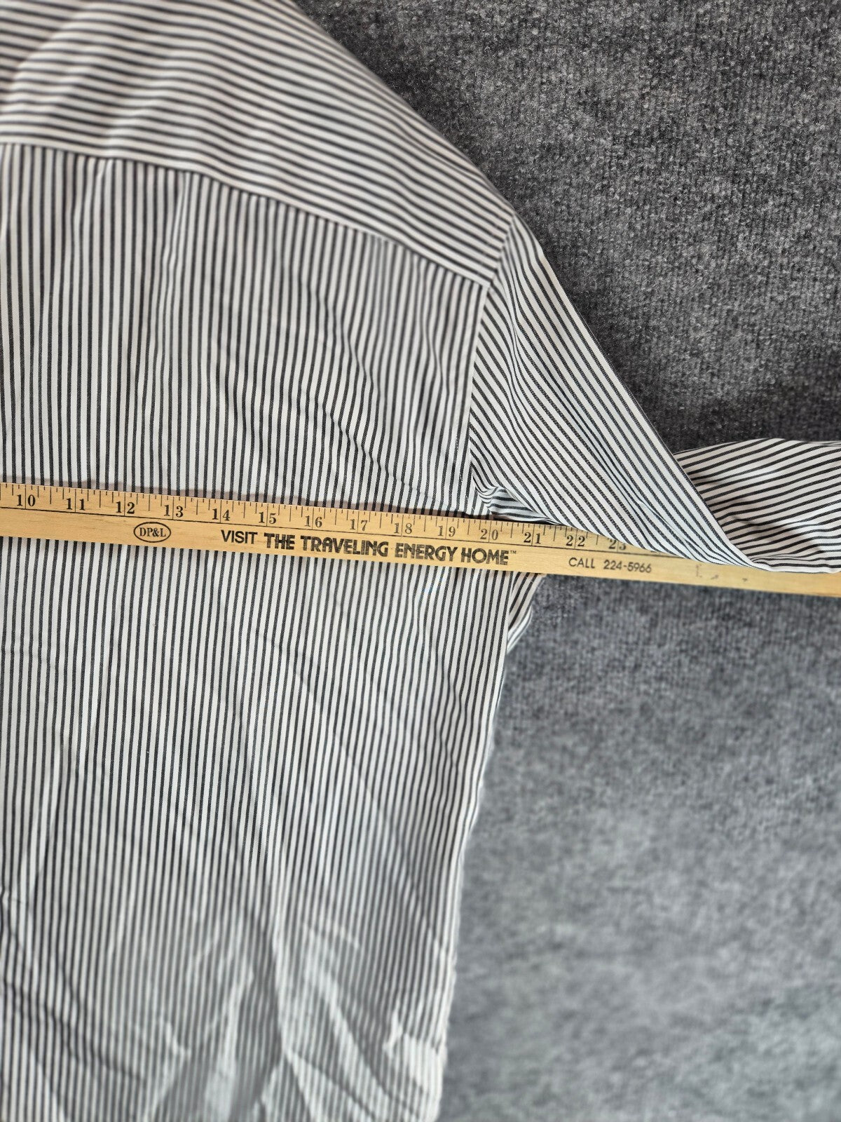 Jones New York Signature Non-Iron Striped Button-Up Shirt Large