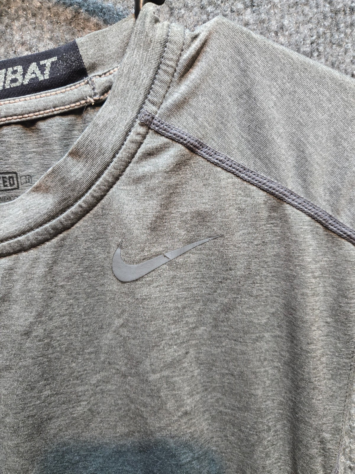 Nike Pro Combat Boys Sleeveless Compression Shirt Youth Gray Dri-Fit Tank