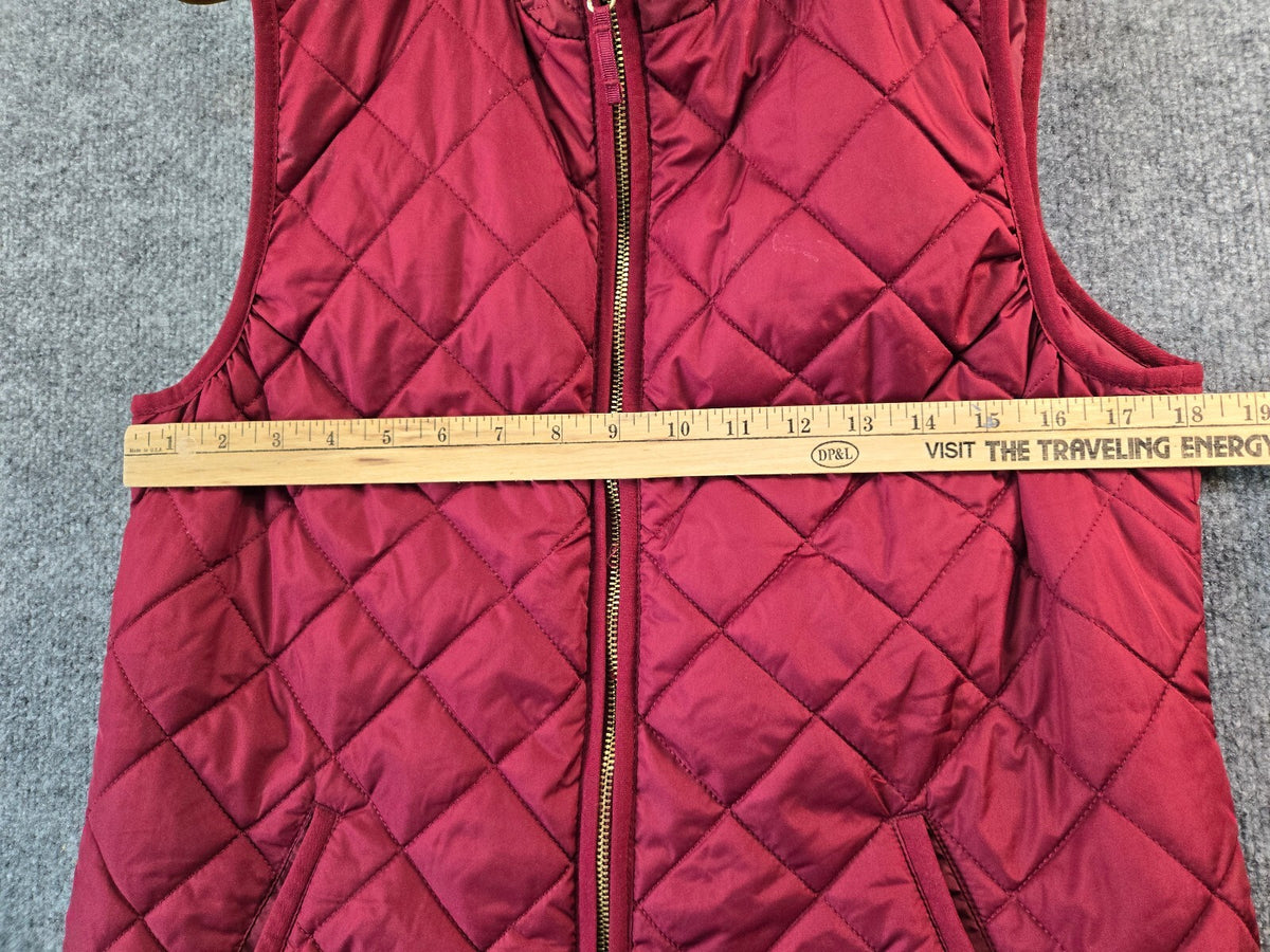 Old Navy Women's Quilted Puffer Vest Maroon Burgundy Wine Red Size Medium