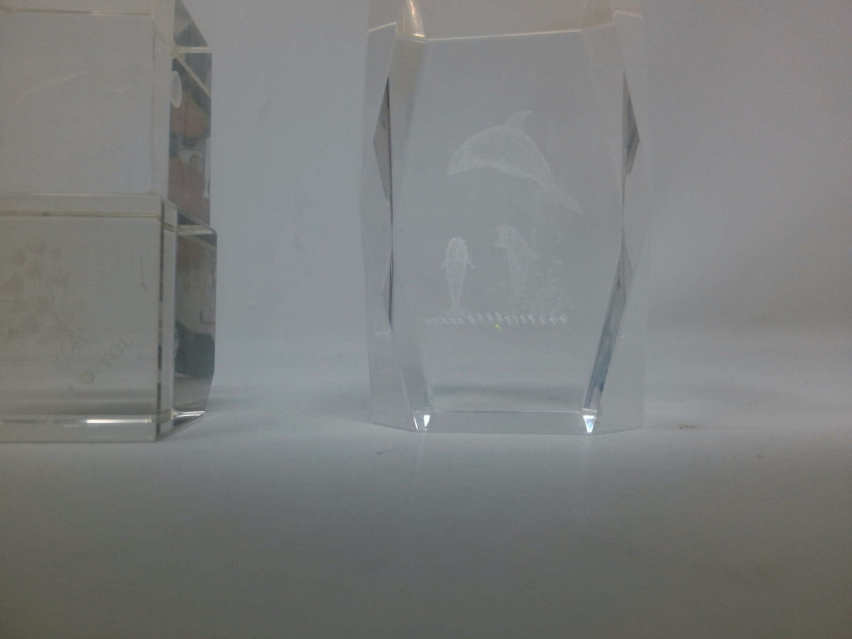 Set of 5 Clear Crystal Animal-Themed Paperweights