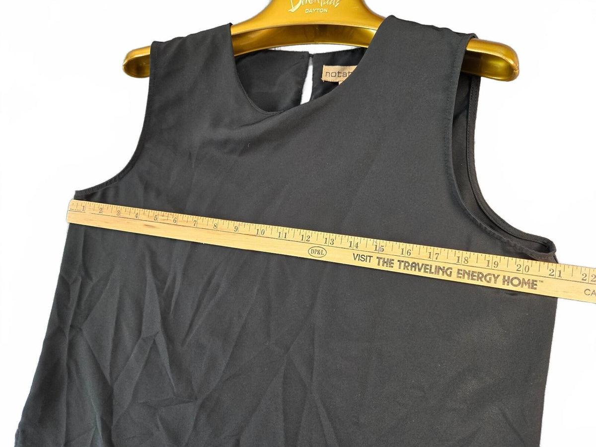 Notations Black Sleeveless Polyester Top Size Large