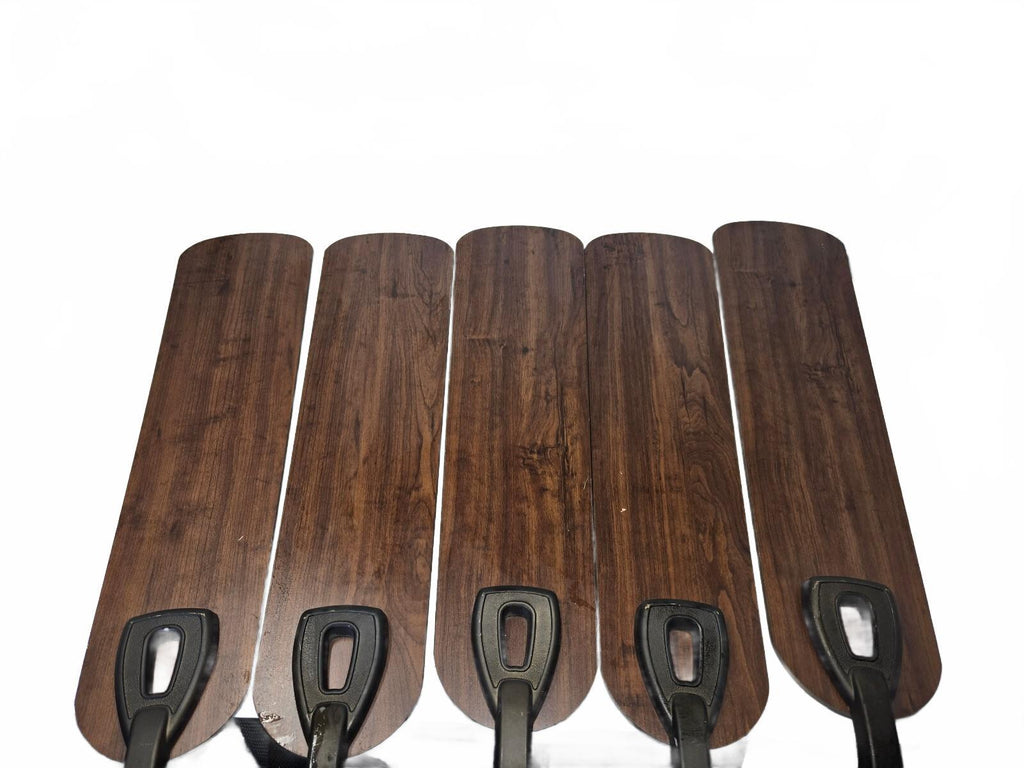 Set of 5 Wooden Ceiling Fan Blades with Black Mounting Hardware