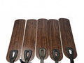 Set of 5 Wooden Ceiling Fan Blades with Black Mounting Hardware