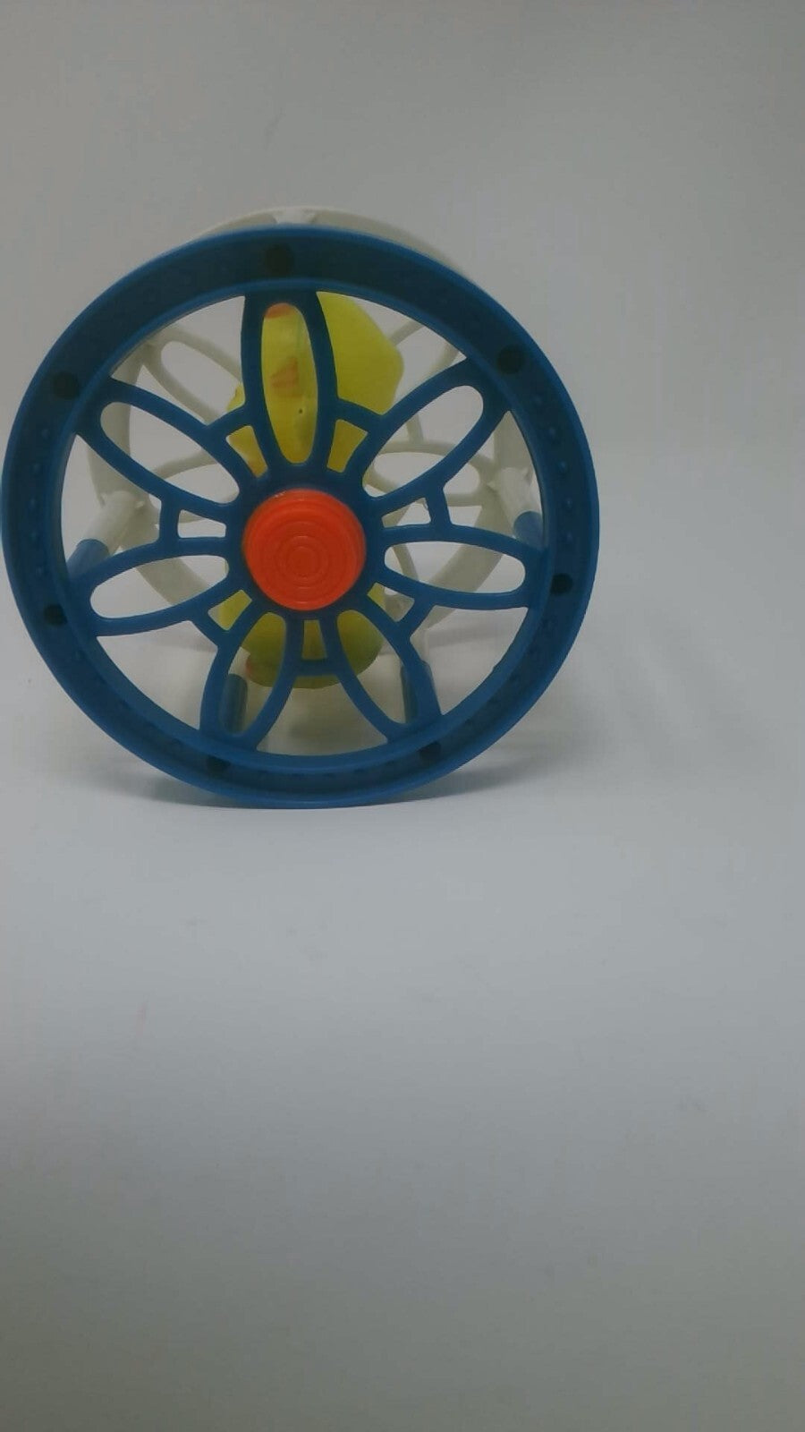 Vintage 1960s Plastic Rolling Wheel Toy Doll Rattle Made in Hong Kong