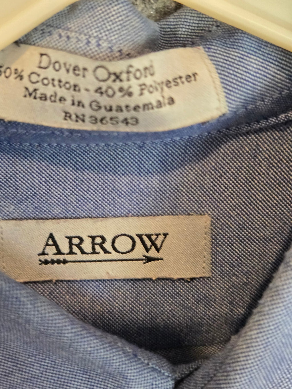 Arrow Dover Mens Long Sleeve Blue Oxford Cloth Button Down Shirt Lrg pots