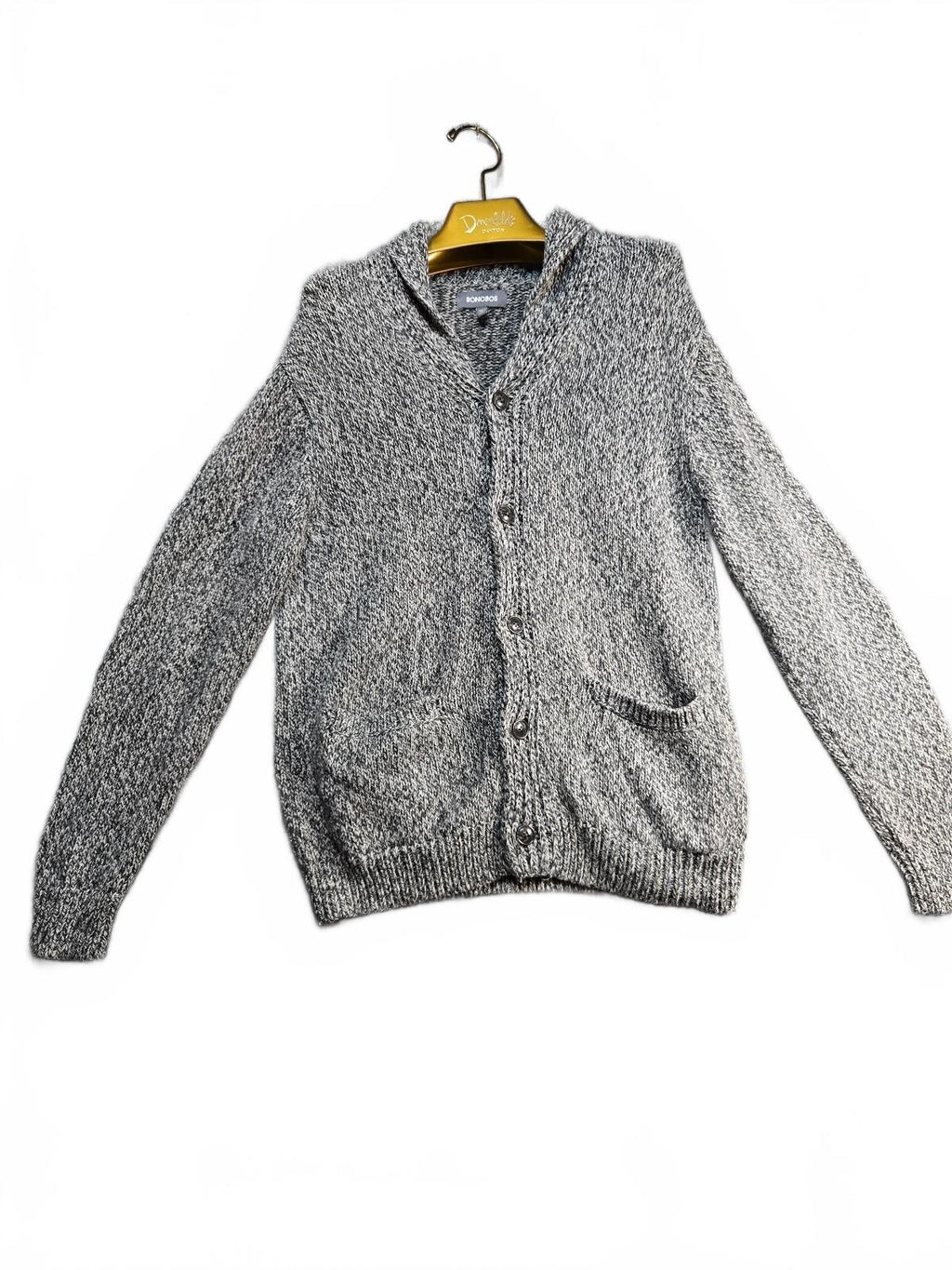Bonobos Men's Slim Fit Gray Marled Shawl Collar Cardigan Sweater Size Medium