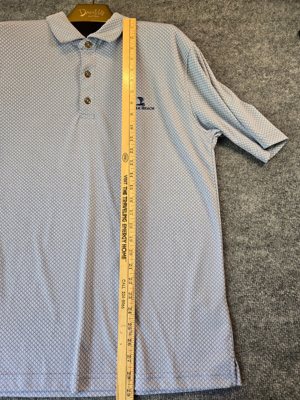 Pebble Beach Men’s Performance Golf Polo Shirt XL Gray Geometric Micro Print