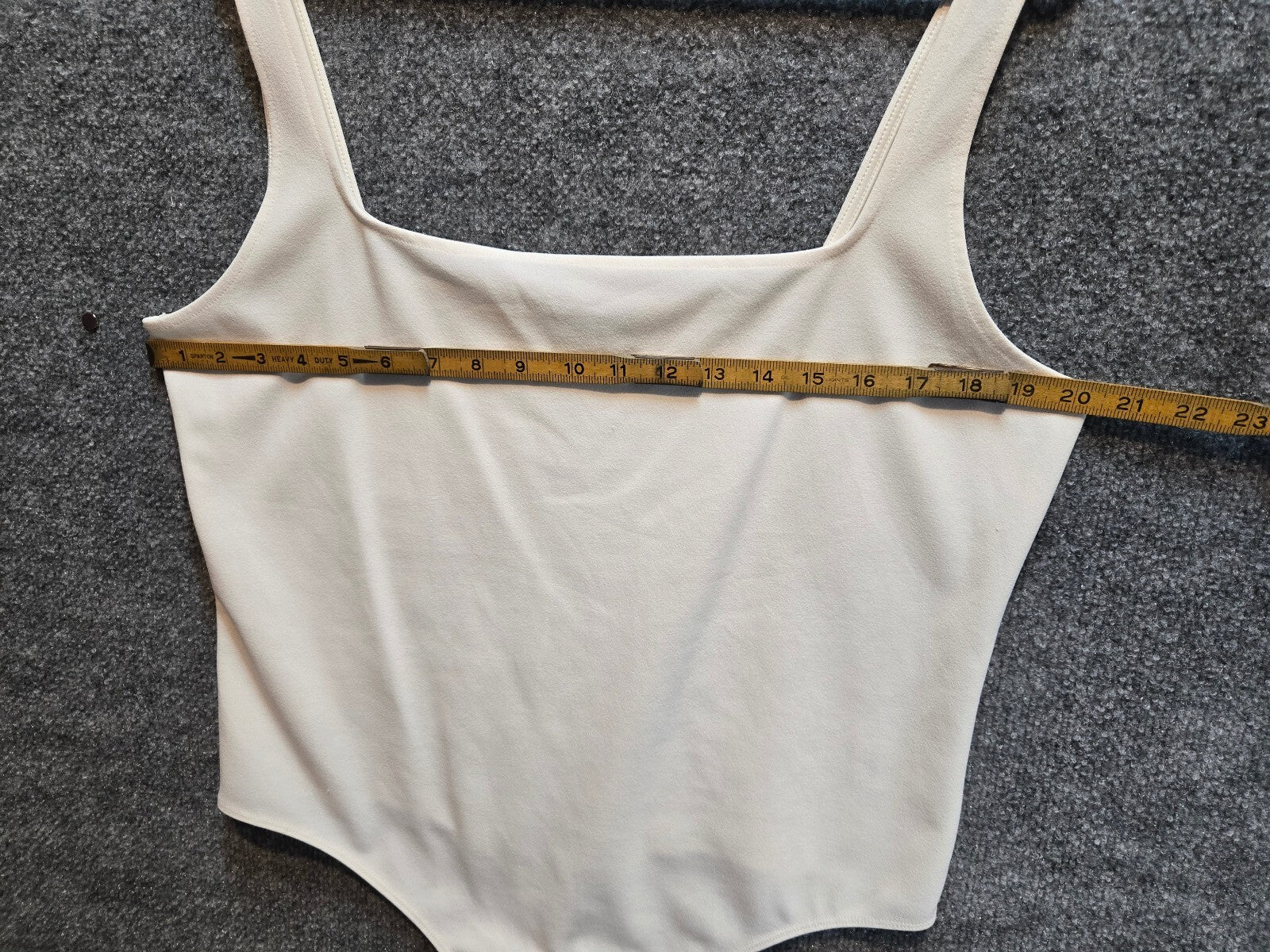 Express Women's Square Neck Sleeveless Tank Thong Bodysuit Cream Beige Size XL