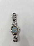 Vintage Pulsar Solar Ladies Watch – Silver Tone Link Bracelet, Blue Purple
