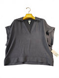 Worthington Women's Black V-Neck Short Sleeve Top XXL