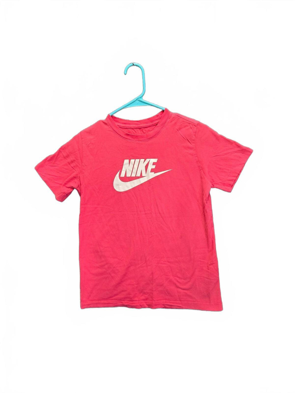 Nike Sportswear Essential Futura Big Logo Graphic T-Shirt Pink / Red Size YLarge