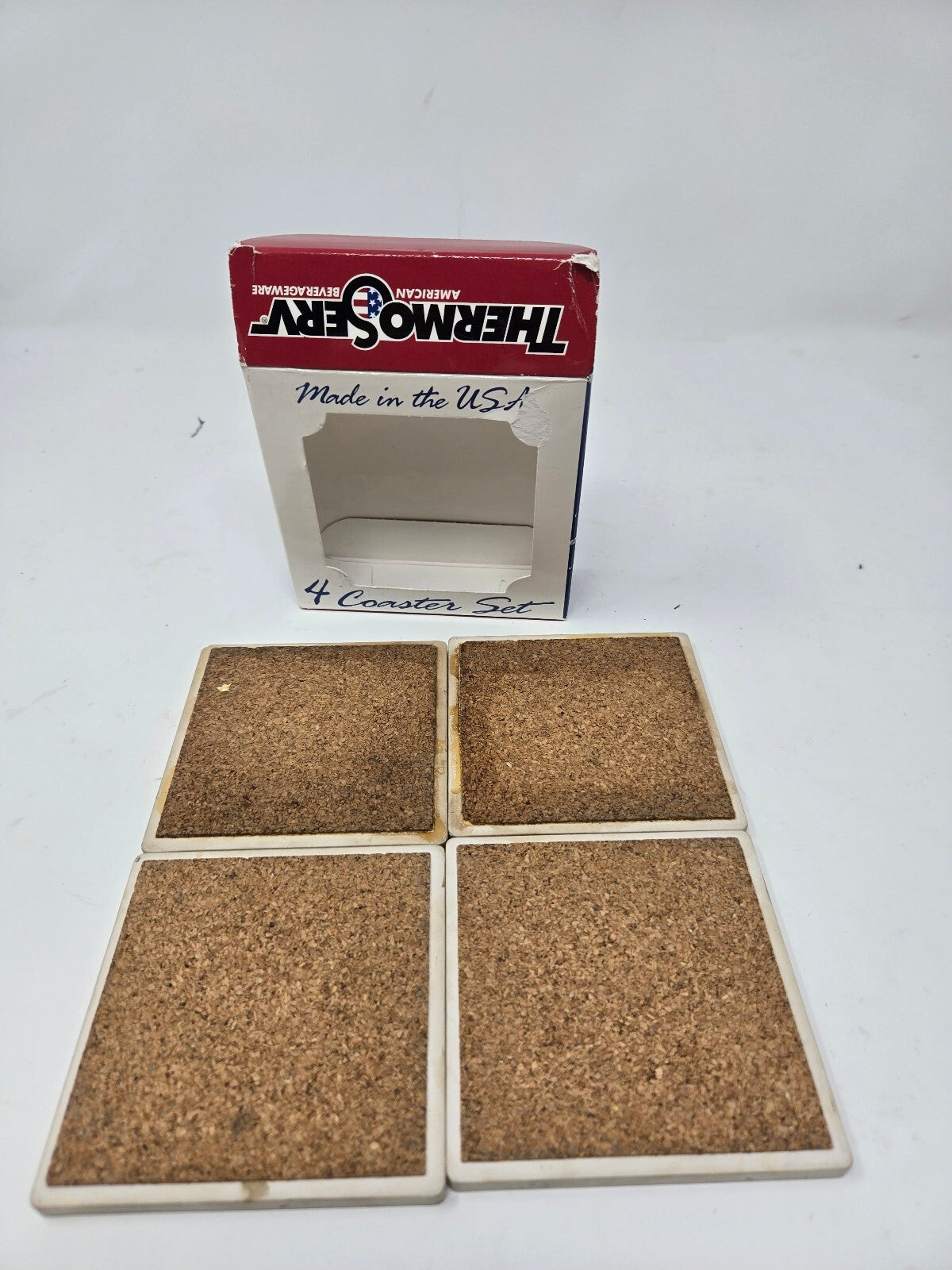 ThermoServ Classic Golf 4 Coaster Set with Cork Pad