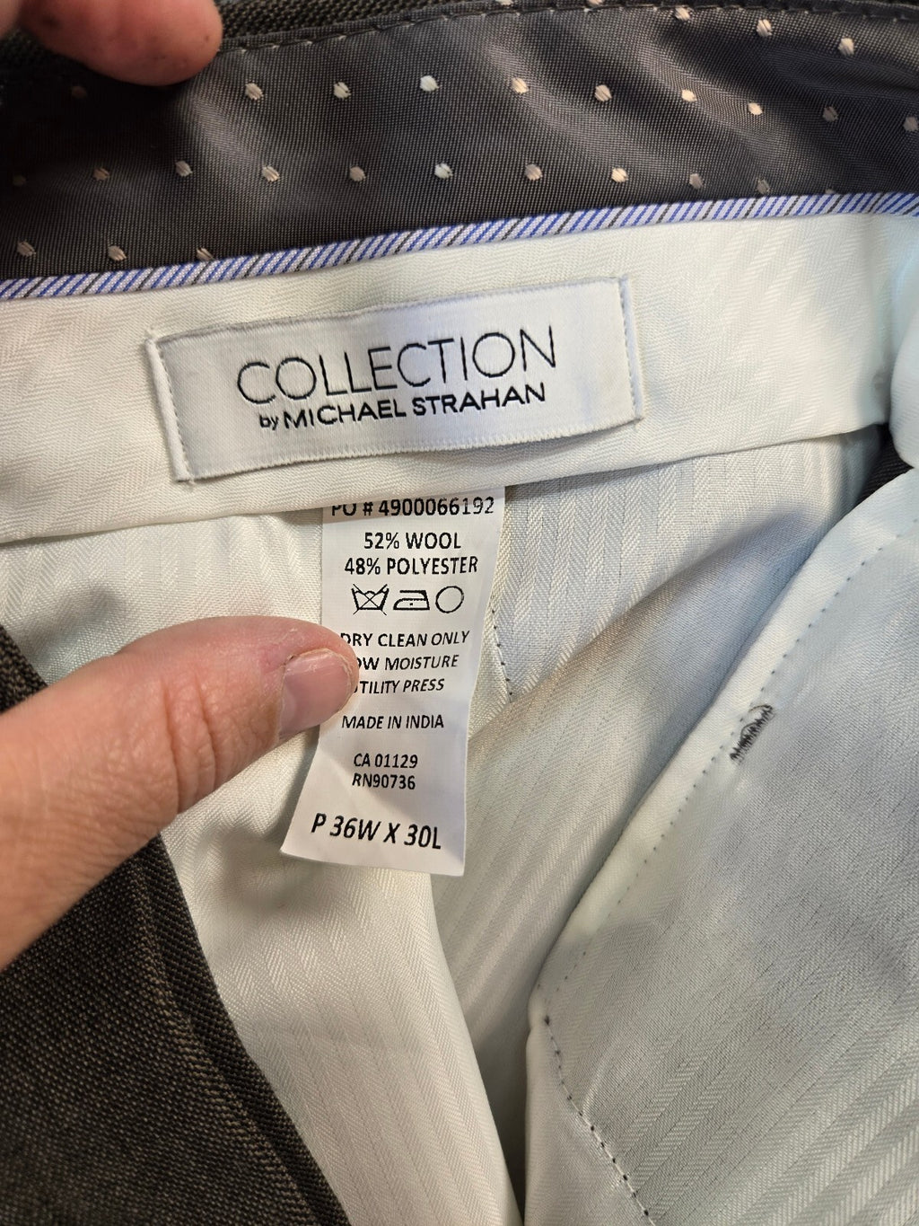 Collection by Michael Strahan Men's Wool Blend Dress Pants Brown 36x30