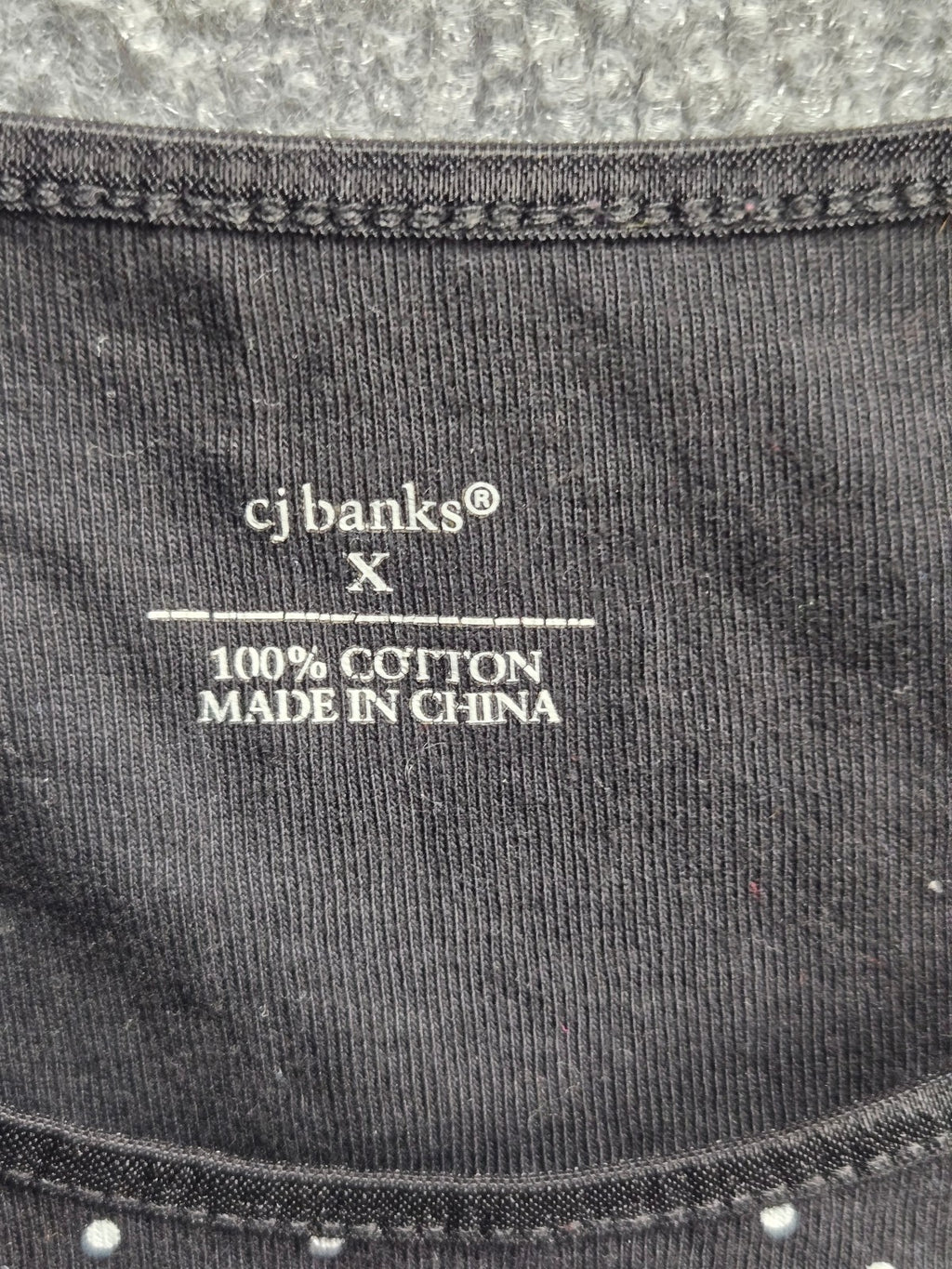 cj banks Black Polka Dot Sleeveless Cotton Top