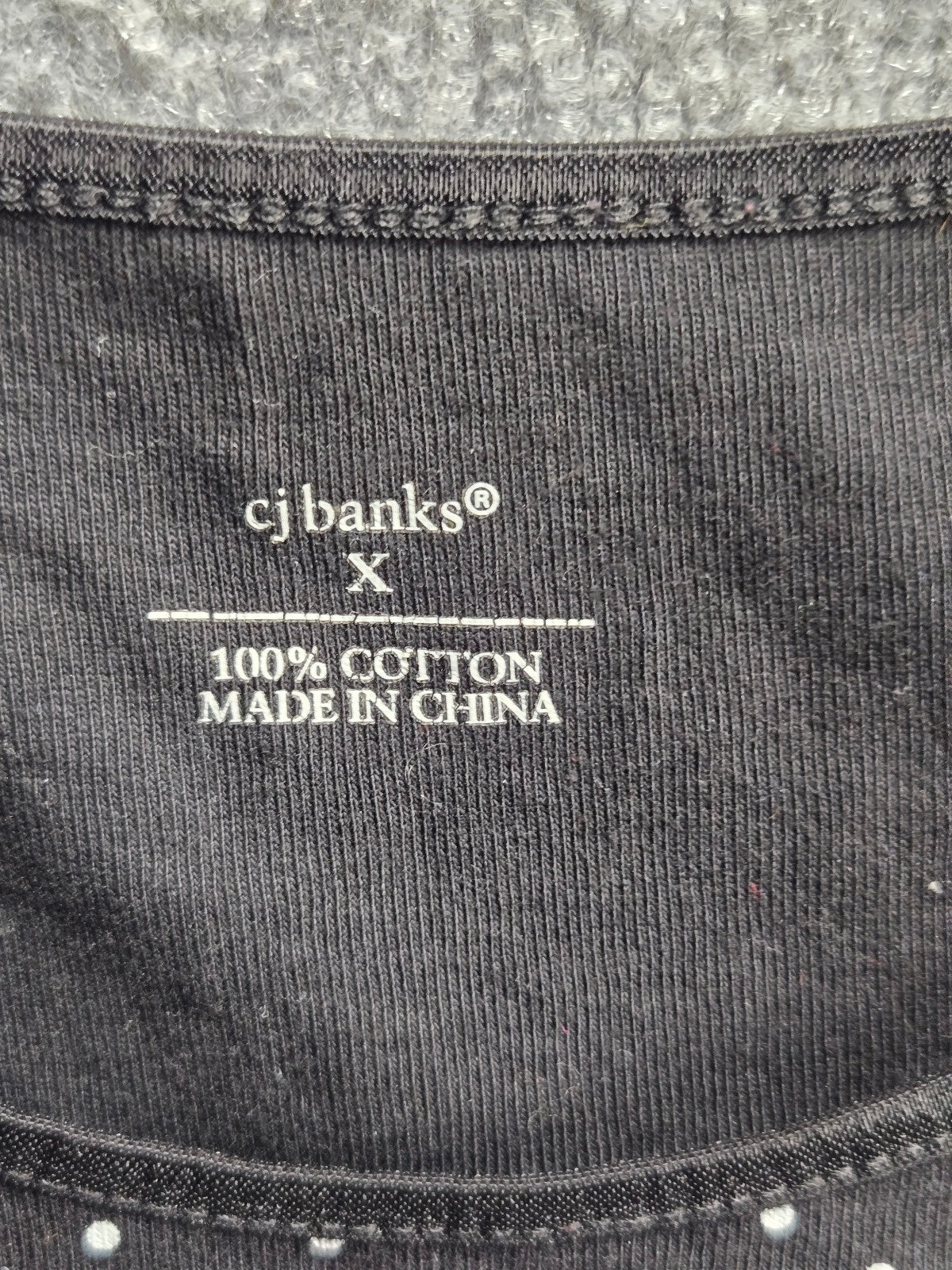 cj banks Black Polka Dot Sleeveless Cotton Top