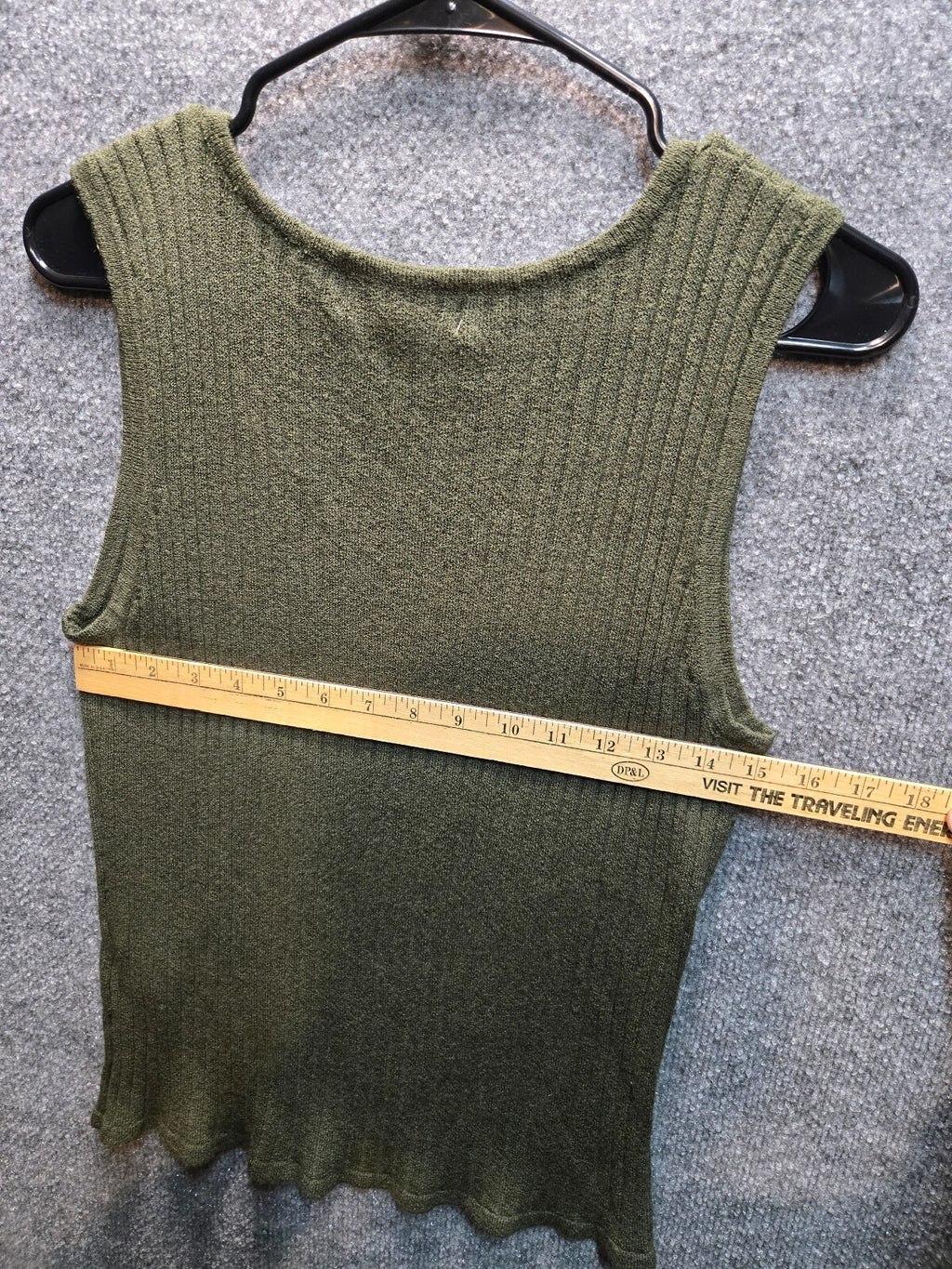 Ardene Olive Green Ribbed Sleeveless Knit Top Size Medium
