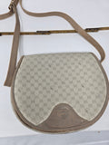 Vintage 1980s Pappagallo Preppy Monogram Coated Canvas Crossbody Flap Bag