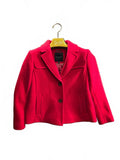 Talbots Petites Red Italian Wool Blend Cropped Jacket Coat Pockets Size 2P Lined