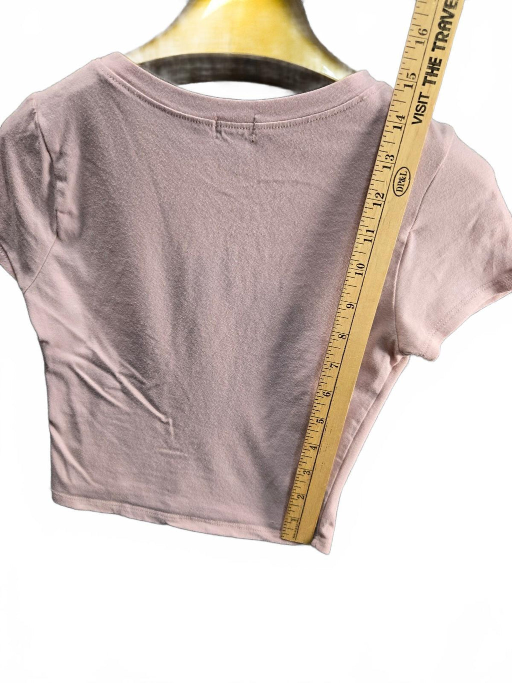 Tillys Dusty Pink Ribbed Cropped Tee - Soft Cotton Crop Top Size S