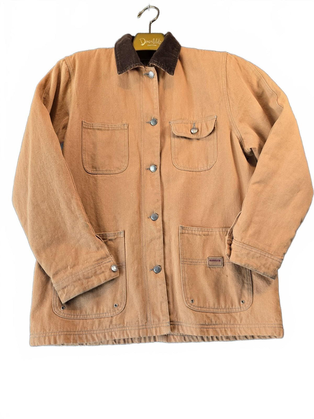 River Edge American Classics Canvas Barn Jacket Flannel Lined Corduroy Collar M