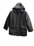 FS Limited Women's Hood Utility Parka Jacket Black Size M Mid-Length Snap Clasp