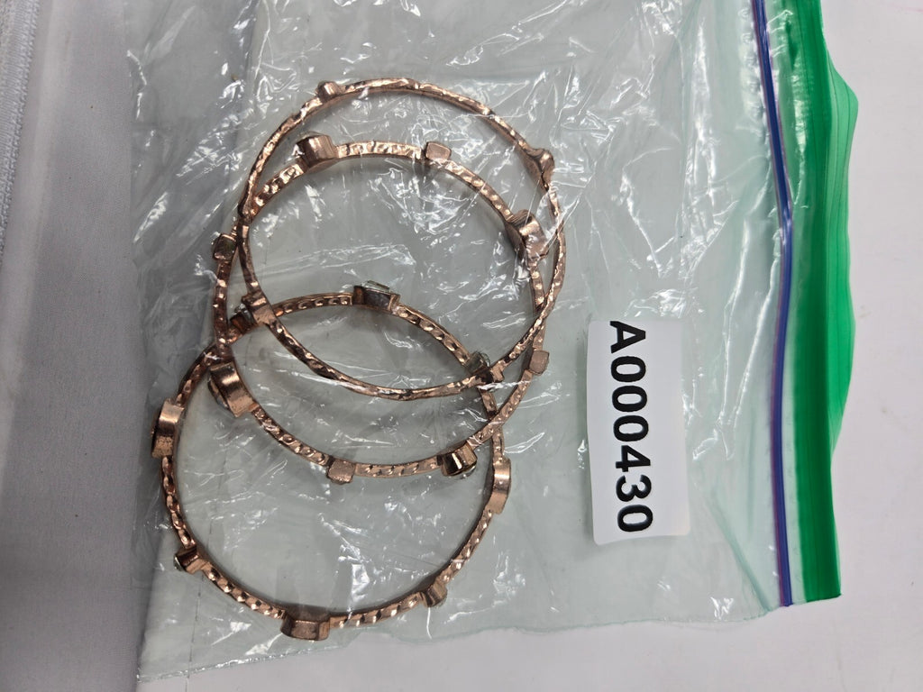 Vintage Gold-Tone Double Loop Concentric Teardrop Pendant Collar Necklace