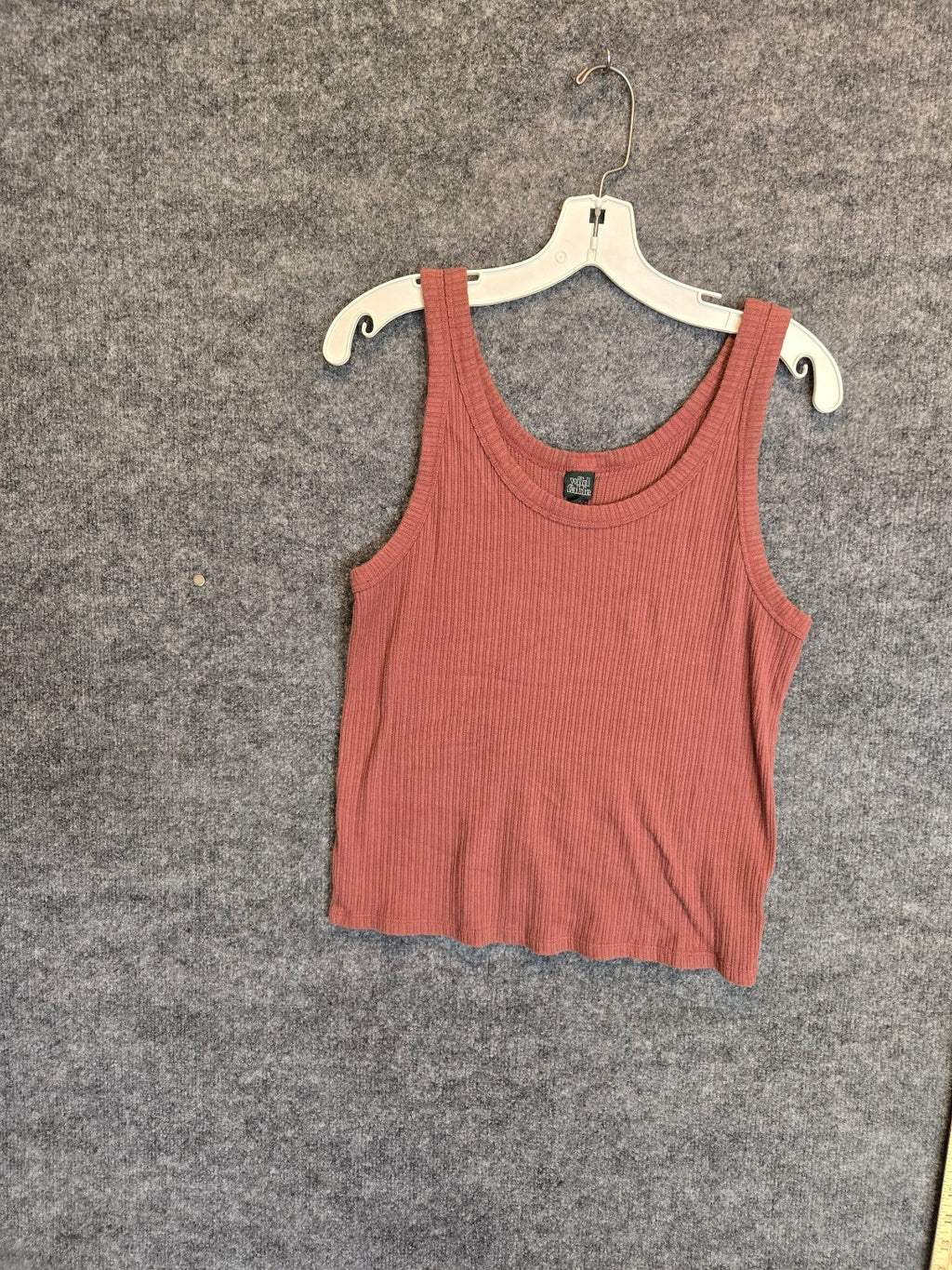 Rust Pink Ribbed Tank Top