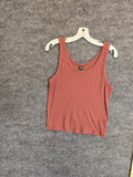 Rust Pink Ribbed Tank Top