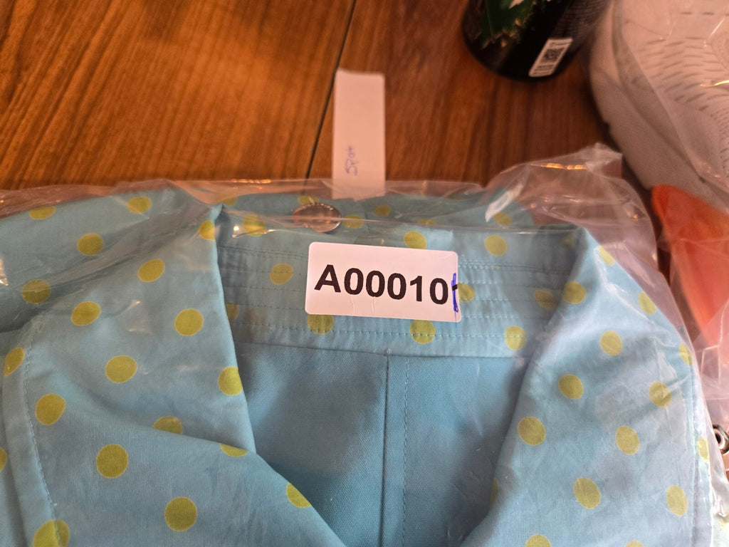 Jones New York Signature Polka Dot Raincoat Aqua Blue Yellow Snap Front Jacket L