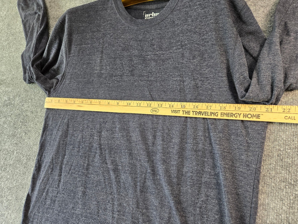 Urban Pipeline Men's Long Sleeve Crew Neck T-Shirt Gray Size L