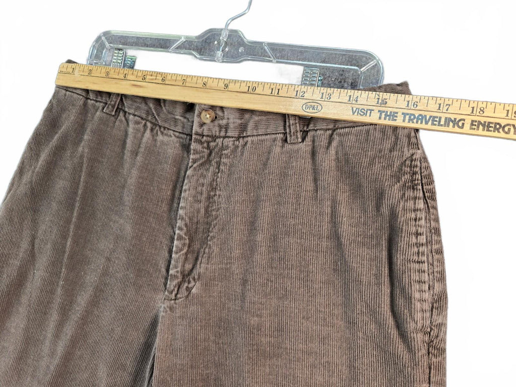 Lyle & Scott Men's Corduroy Pants Size 34x30 Brown Cotton Rayon Blend Trousers