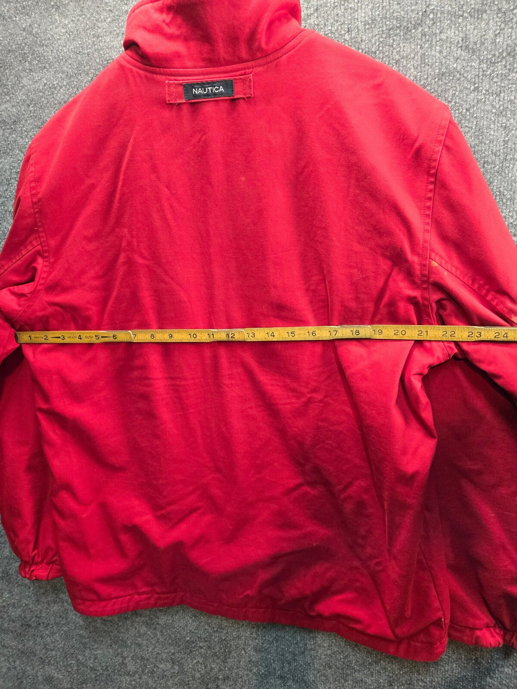 Nautica Red Full-Zip Casual Jacket with Stand Collar
