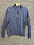 Kirkland Signature Men's Quarter Zip Mock Neck Pullover Sweater Heather Blue  MD