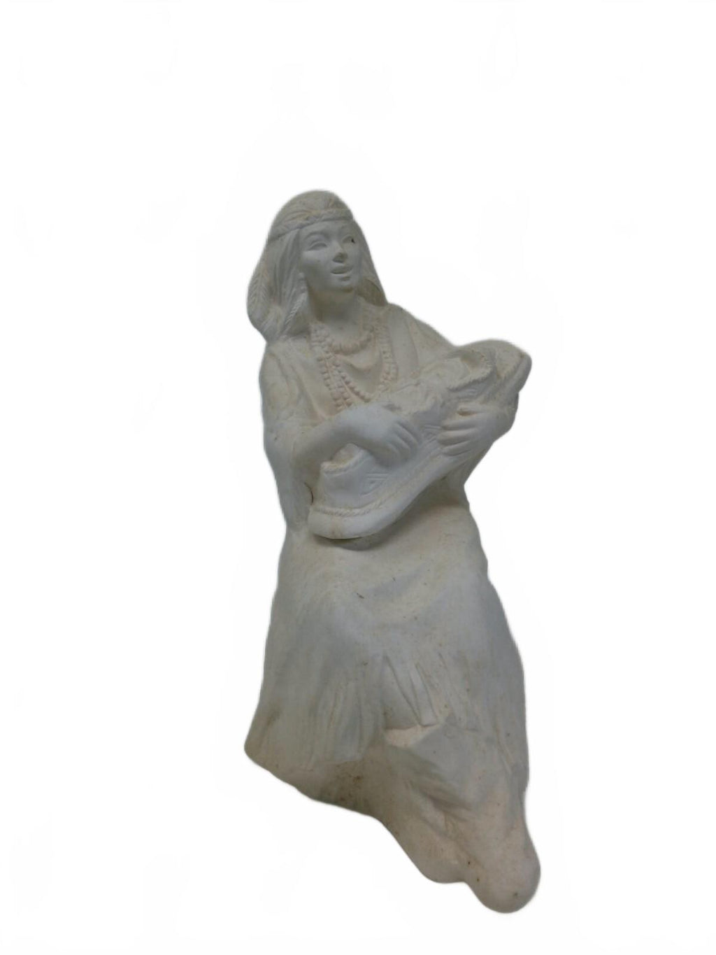 Vintage Atlantic Mold Native American Woman Bisque Figurine 10" Ready to Paint
