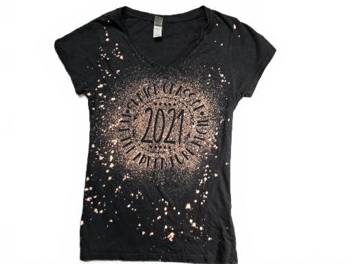 Gildan Black 2021 Senior Class Bleached T-Shirt Women's Medium