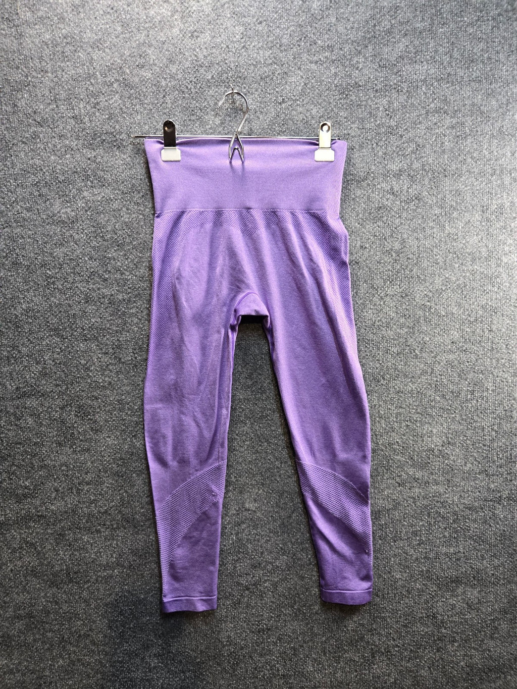 Purple High Waist Leggings with Mesh Detail