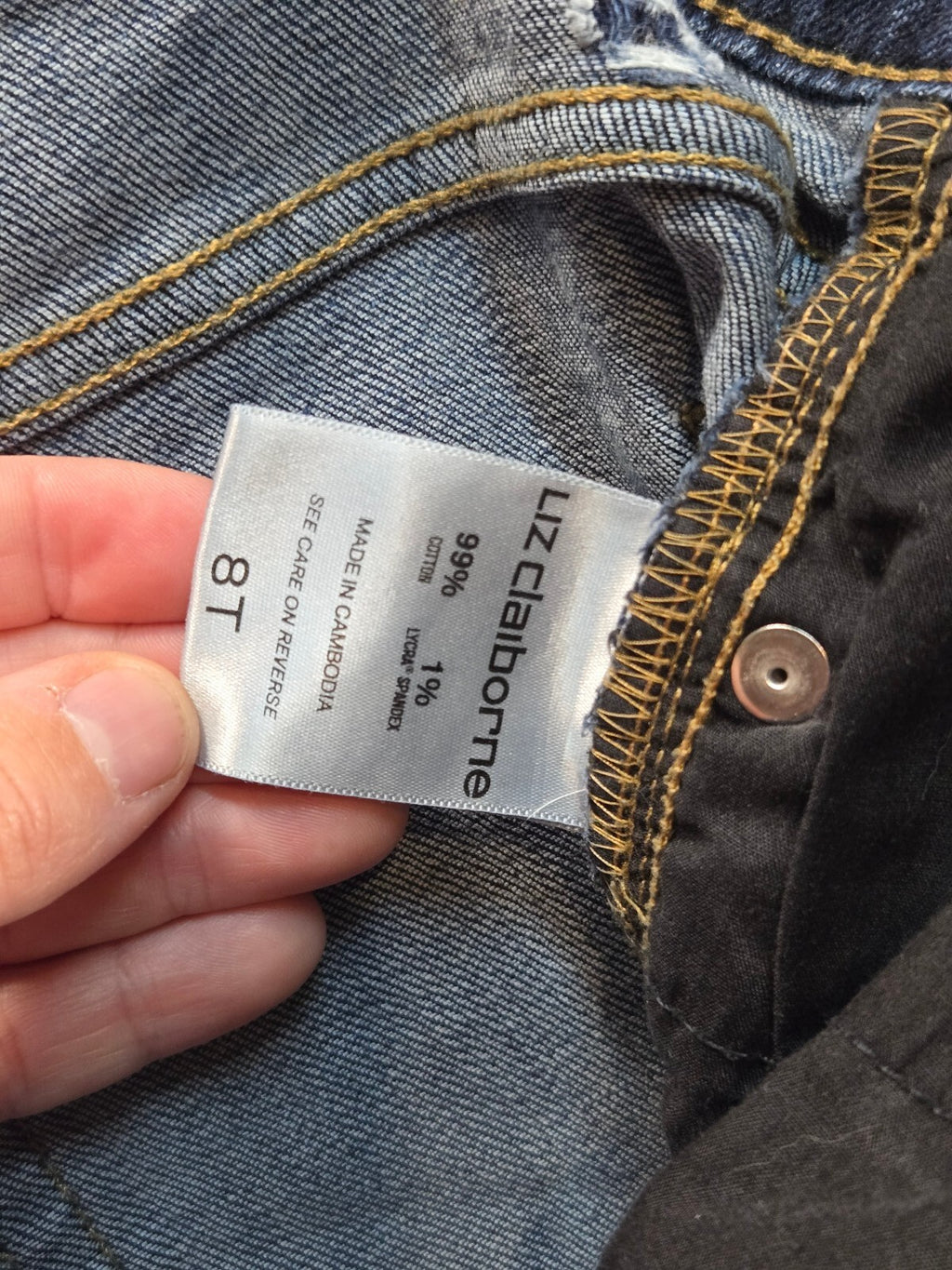 Liz Claiborne Classic Fit Straight Leg Women's Jeans Size 8T Blue Denim
