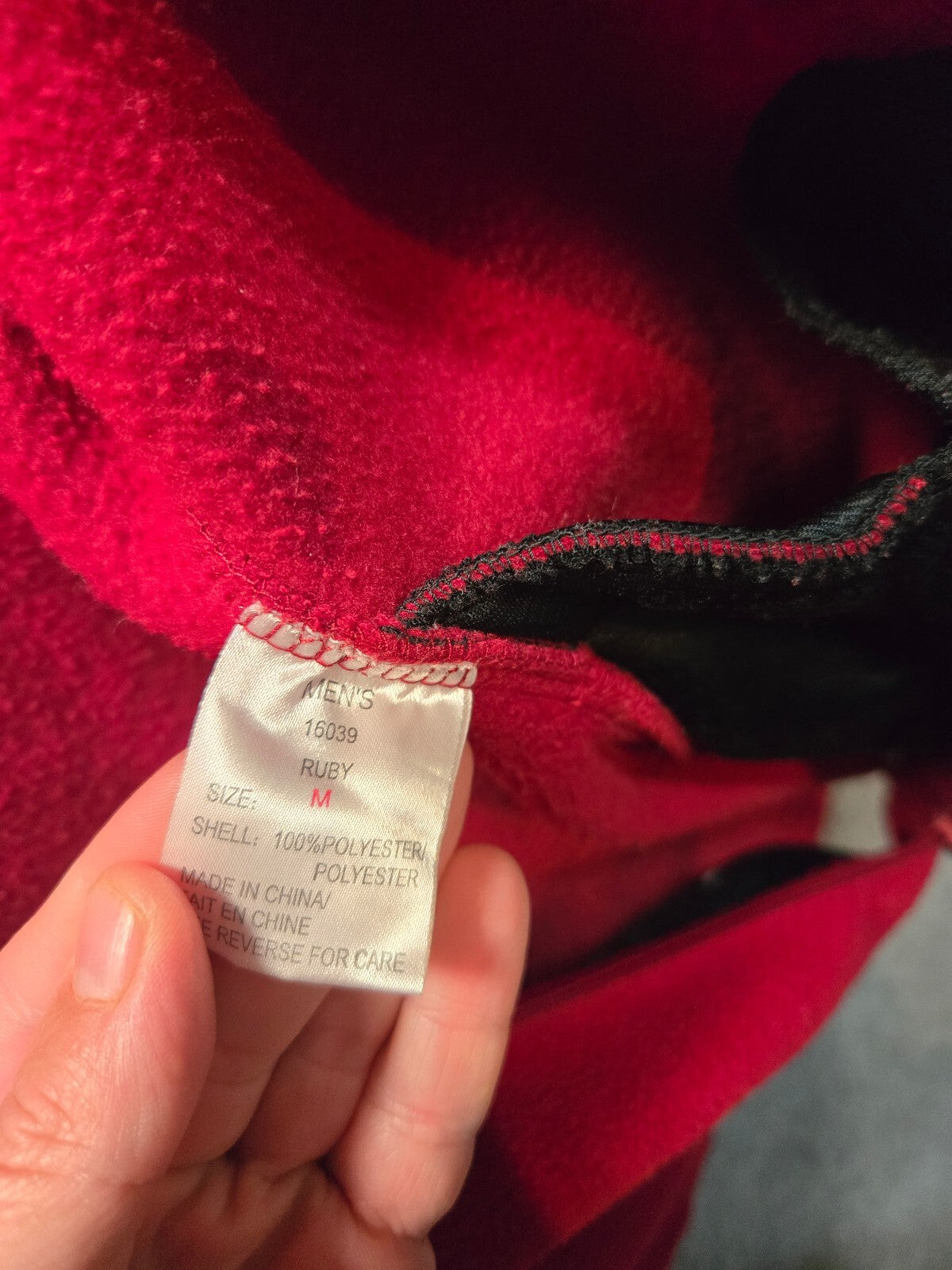 Woolrich Red Fleece Full Zip Fleece Jacket Size Large